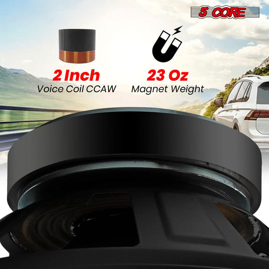 5 Core 15" Subwoofer Speaker Pair 450W MAX PA DJ Replacement Audio Sub Woofer 8Ohm Bass Driver