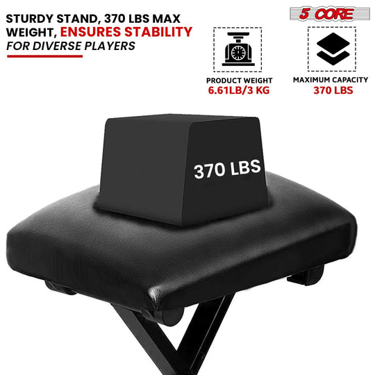 5Core foldable keyboard stand with ergonomic bench for comfort