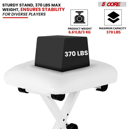 Black 5Core single X riser and bench ideal for digital pianos