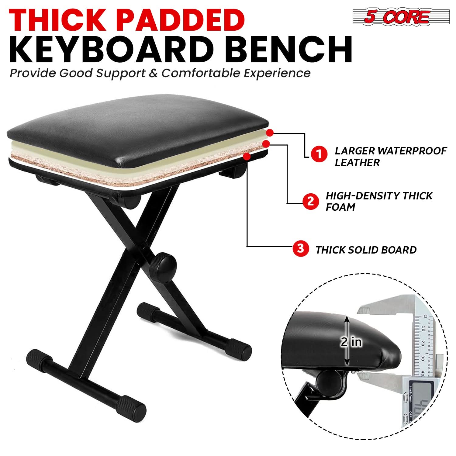 Keyboard Bench Keyboard Stand Combo Piano Riser & Stool Set
