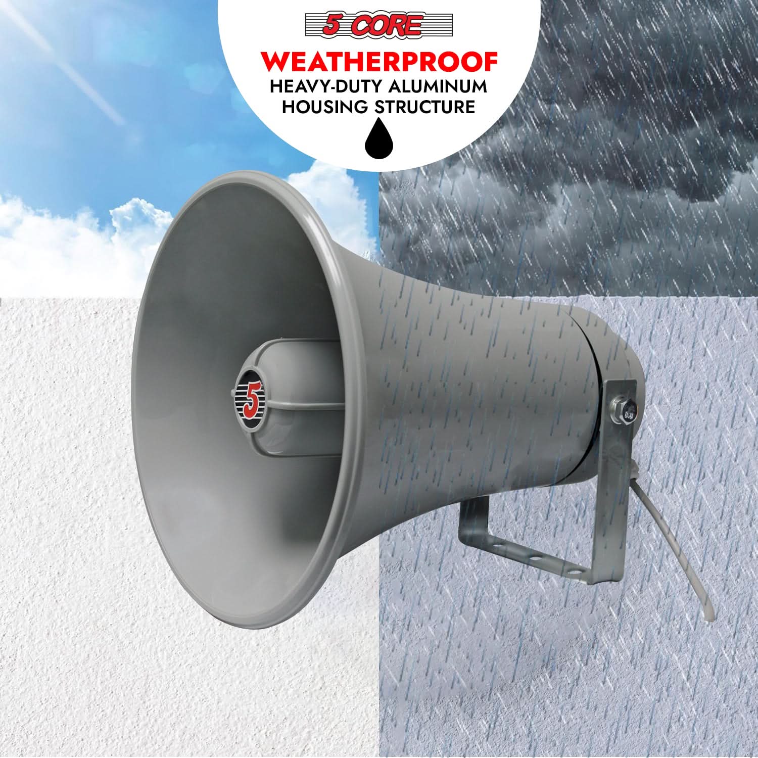 PA Horn Speaker Outdoor Loudspeaker 20W RMS 8Ohm - 5 Core