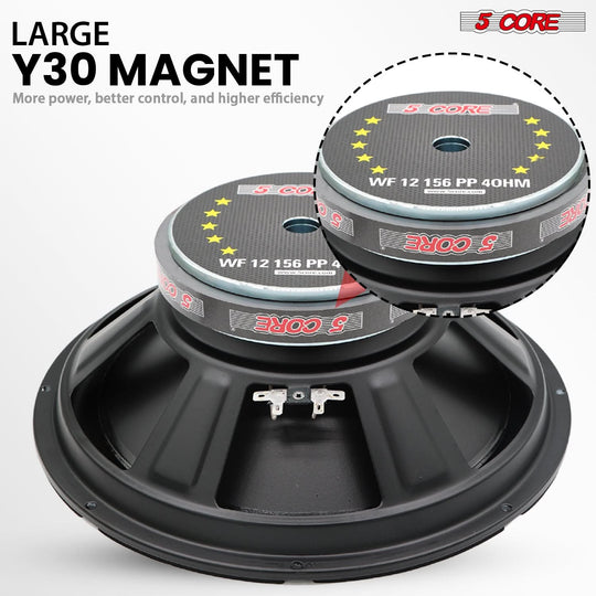 5 Core 15 Inch Car Woofer Audio Pair 1000W Combined 4Ohm Deep Bass Replacement Subwoofer Speaker