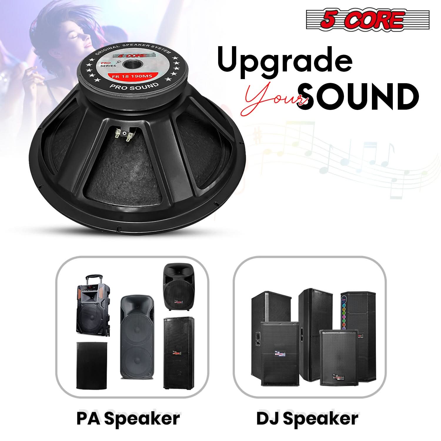 Subwoofer 18 Inch Speaker 600W 8 Ohm Replacement Speaker