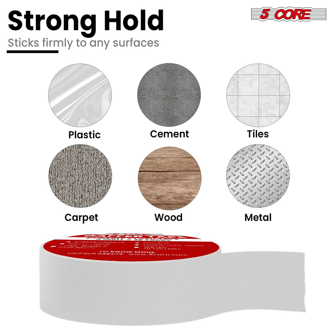 5 Core Gaffers Tape 2" 30 Yards 4Pcs Professional White Pro Gaff Tape Non Reflective Water Resistant