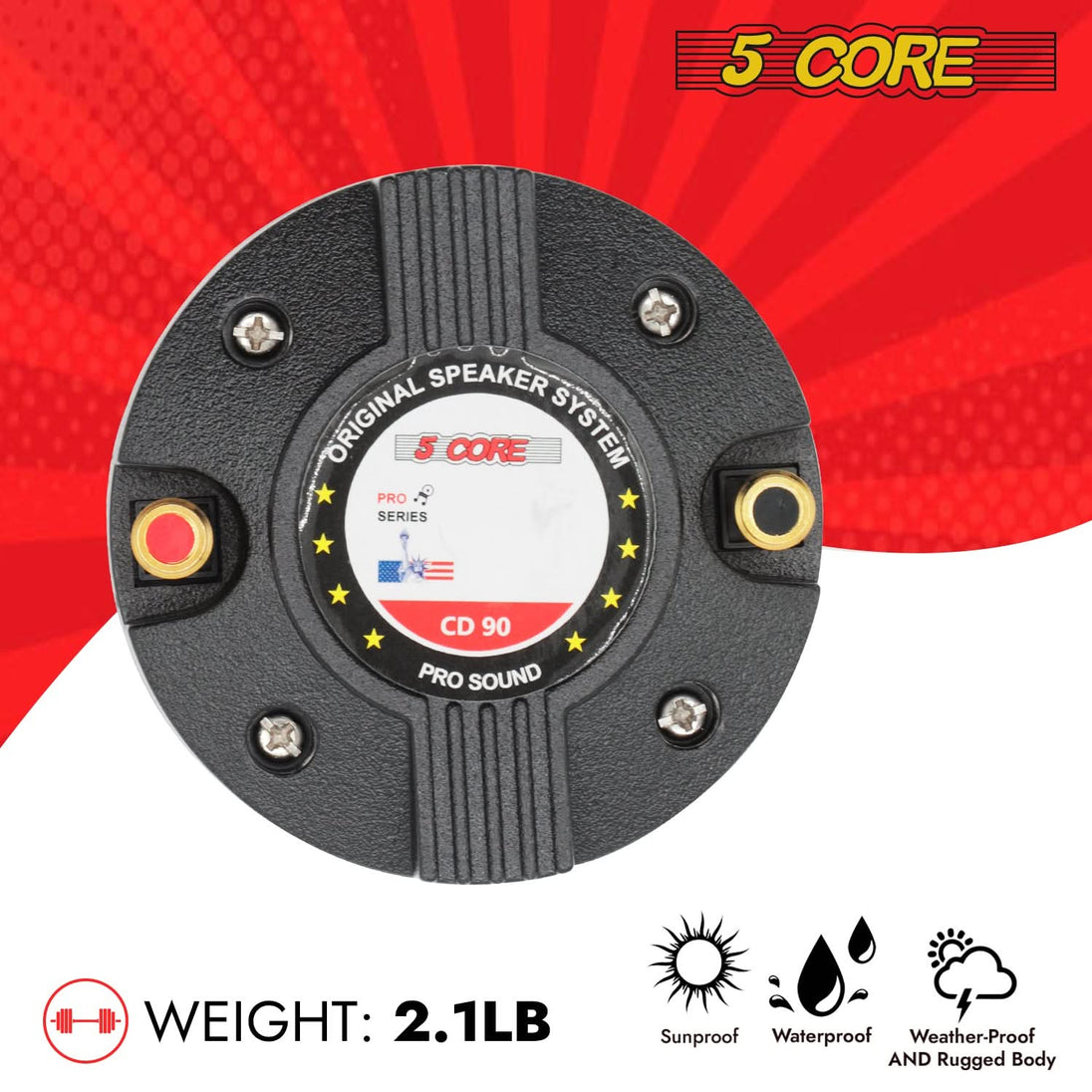 5 Core Compression 2Pcs Driver Titanium Voice Coil 200W Peak Audio Horn Speaker Tweeter System Super Loud