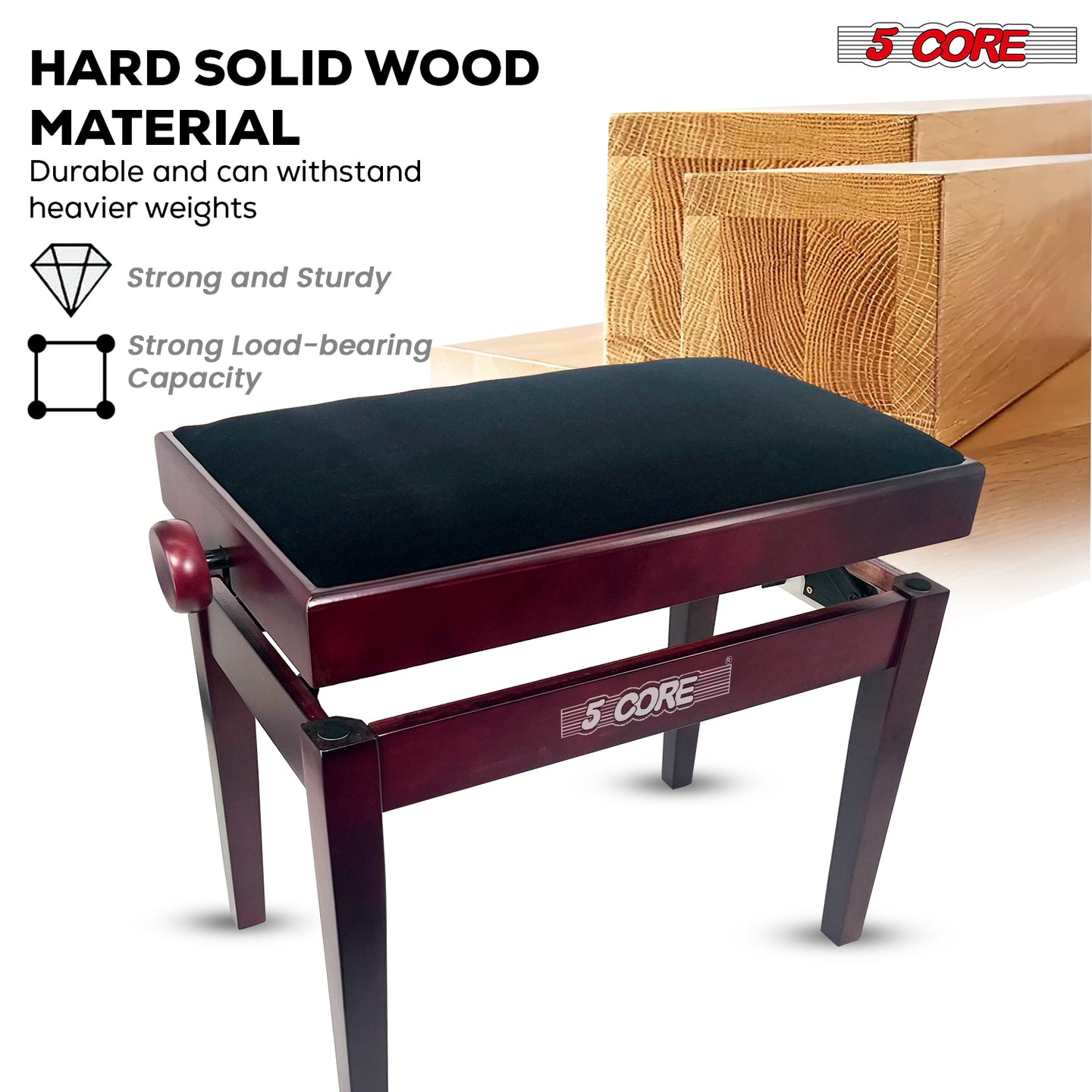 wooden piano stool