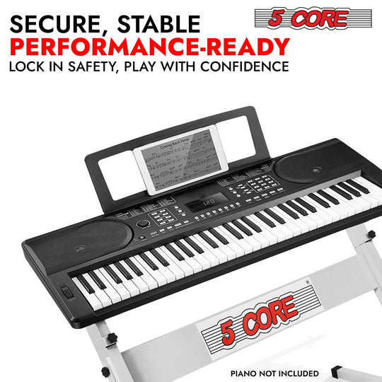 Durable 5Core keyboard stand offering wobble-free support during play