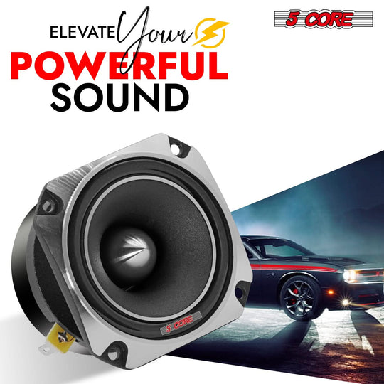 Premium 5Core tweeters built for powerful treble in car setups