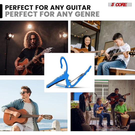 Lightweight and portable 5Core capo kit with essential guitar accessories