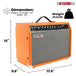 Portable 5 Core amplifier 40W for electric and acoustic guitar practice