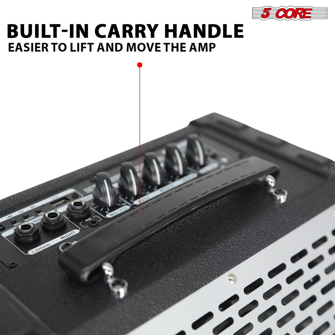 5 Core Electric Drum Amplifier 80W Professional Bluetooth Drumming Amp w 8” Speaker w 3 Band EQ