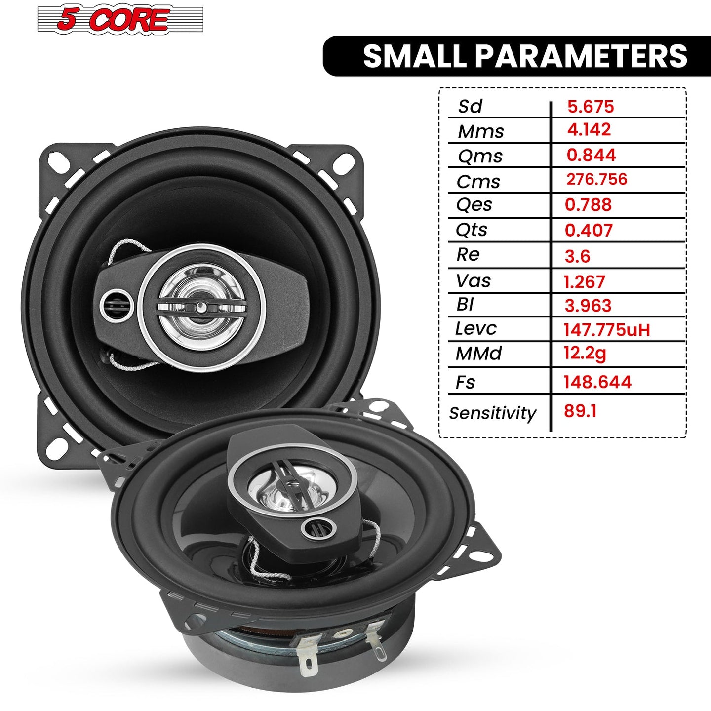 Reliable 5 Core 4” car speaker with excellent sound reproduction