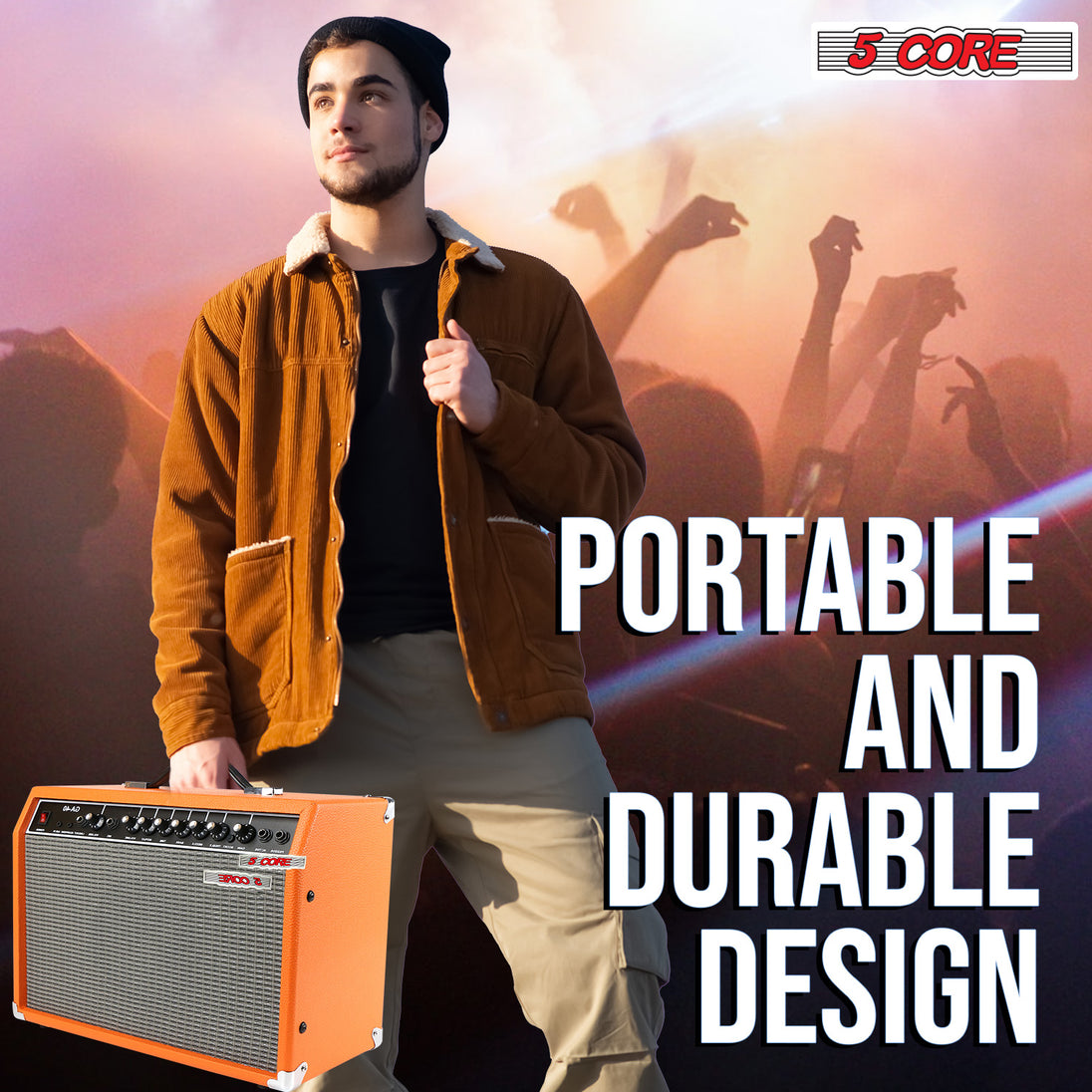 5 Core compact 40W guitar amp for practice bass and acoustic instruments