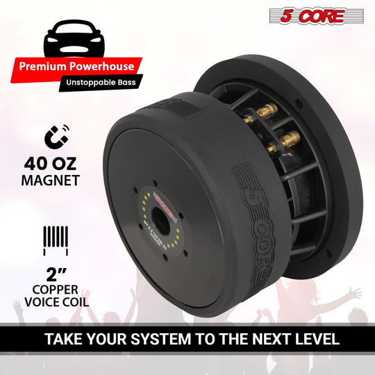 5Core 6.5 inch aluminum frame subwoofer for car sound systems