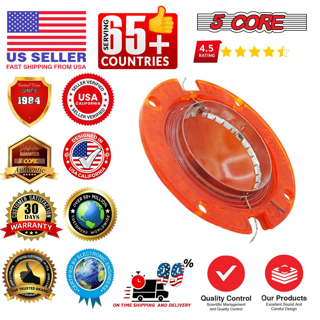 5Core 2" Replacement Phenolic Tweeter Diaphragm Voice Coil High Pitch Horn