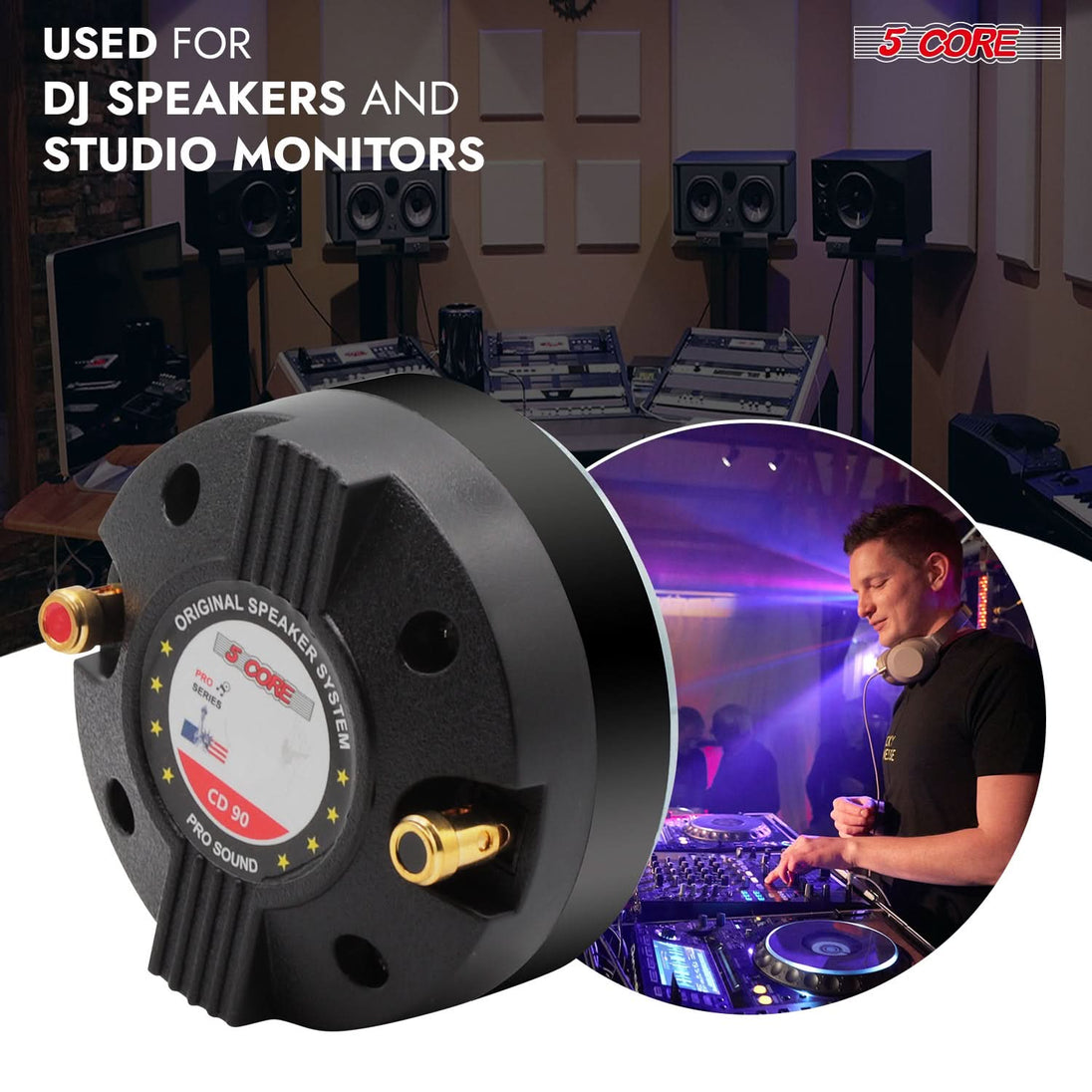 5 Core Compression 2Pcs Driver Titanium Voice Coil 200W Peak Audio Horn Speaker Tweeter System Super Loud