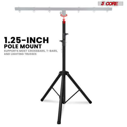5Core DJ Light Stand Stage Lighting Truss System Height Adjustable 39 to 100" Heavy Duty T bar Mount