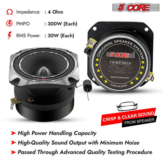 Loud 5Core tweeters ideal for upgrading car sound system
