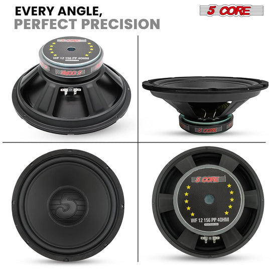 5 Core 15 Inch Car Woofer Audio Pair 1000W Combined 4Ohm Deep Bass Replacement Subwoofer Speaker