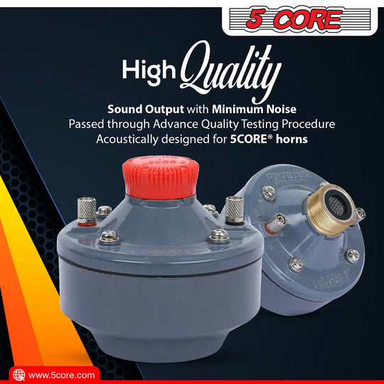 Durable compression driver with twist horn and 16 Ohm electrical rating