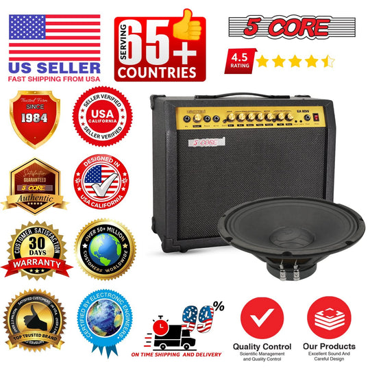 5 Core 12 Inch Guitar Speaker 200W 8 Ohm Amp Cabinet Replacement Amplifier Woofer