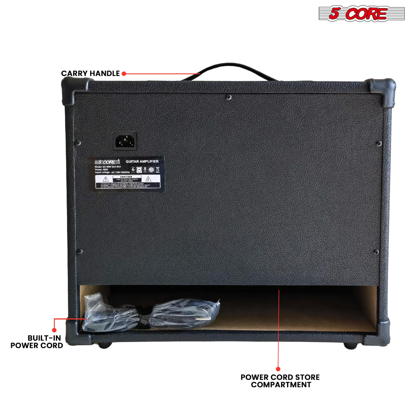 power cord storage built in