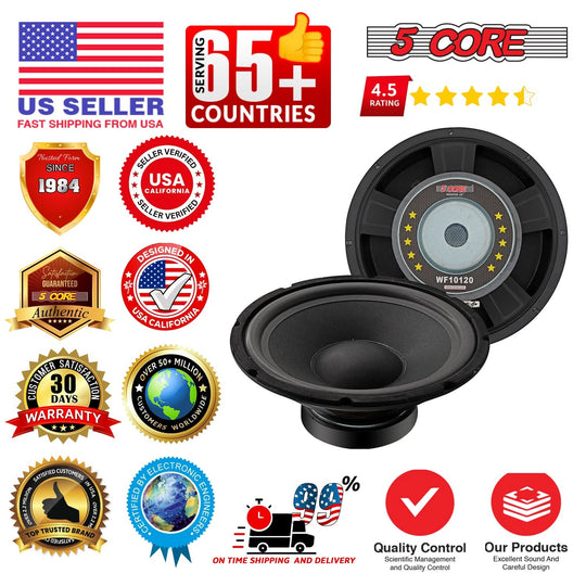 5 Core 15 Inch Car Woofer Audio Pair 900W Combined 4Ohm Deep Bass Subwoofer Component Speaker System