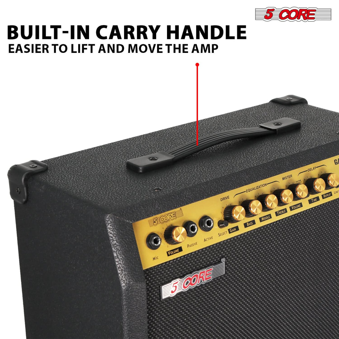 5 Core Guitar Amp 80 Watt  Electric Amplifier w Built in 10" Speaker Portable Mini Practice Amps