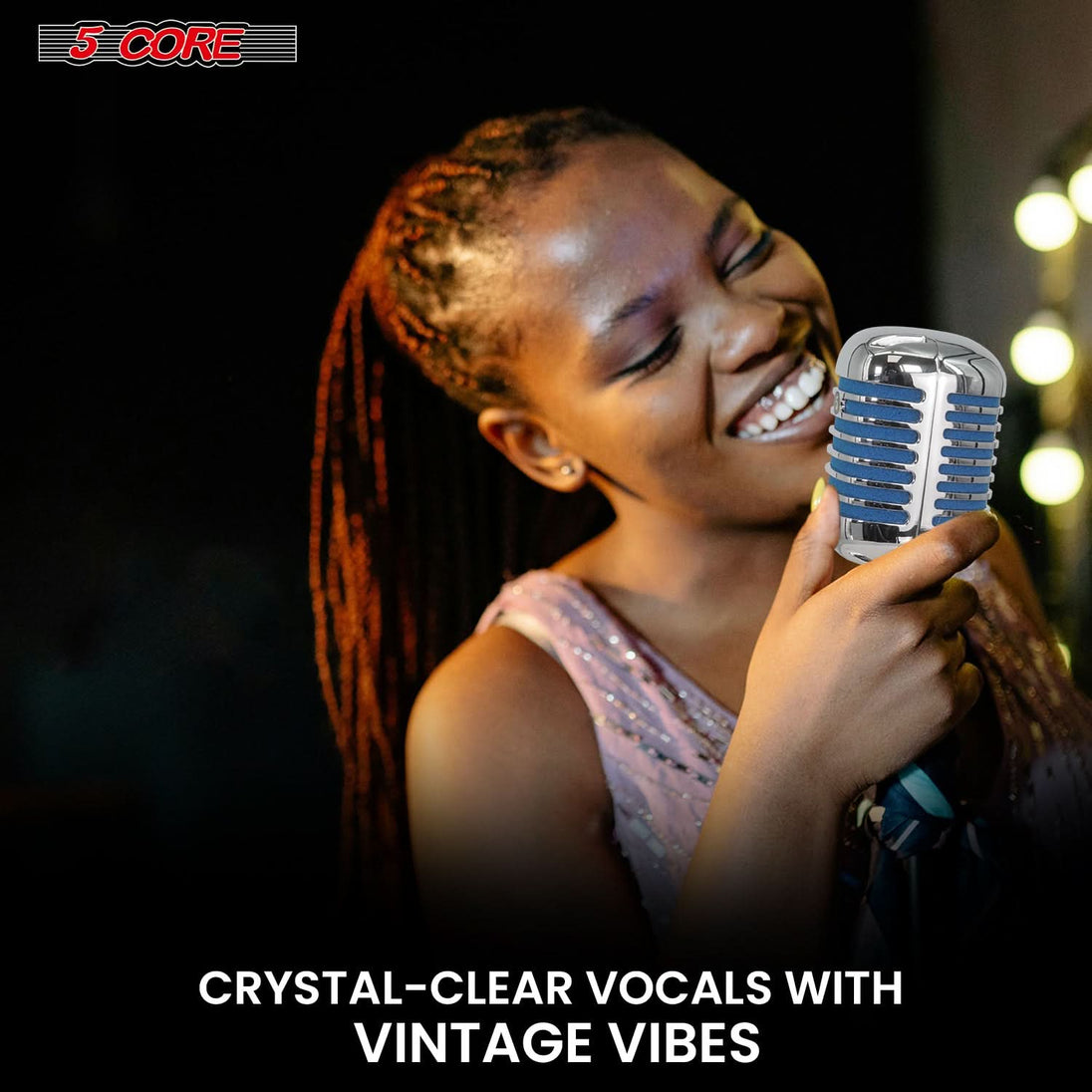 5Core Vintage Microphone Classic Dynamic Professional XLR Studio Retro Style Mic BLUE