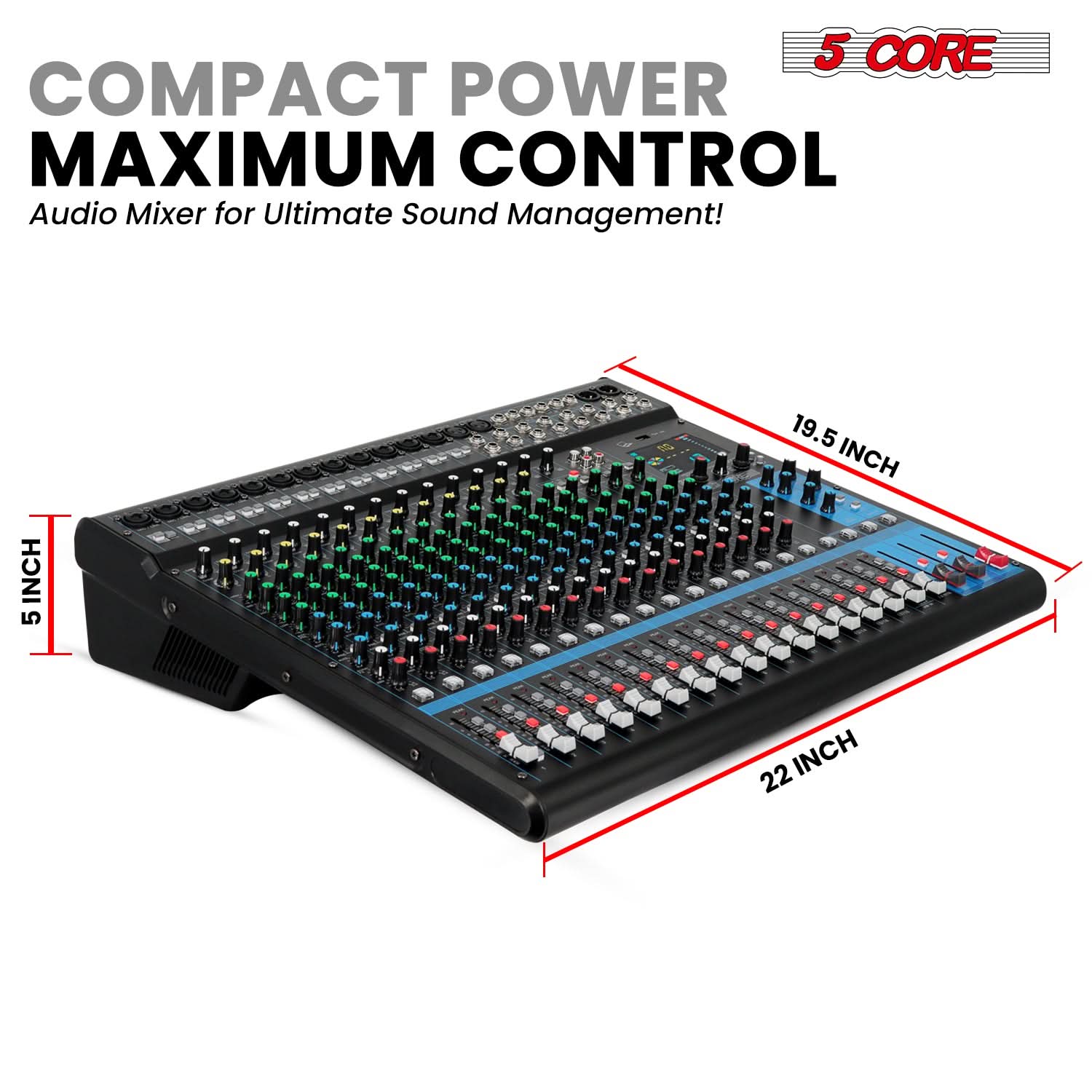Audio Mixer 20CH DJ Sound Board w 24 SPX Effect
