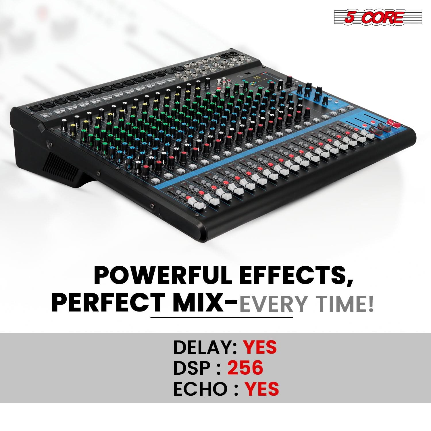 Audio Mixer 20CH DJ Sound Board w 24 SPX Effect