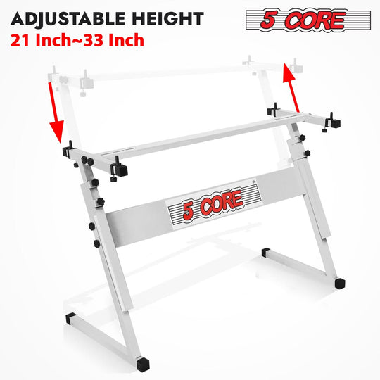 5 Core Keyboard Stand Adjustable 21 - 33" Z Style M Descriptionetal Electric Piano Riser 330Lb Capacity Foldable