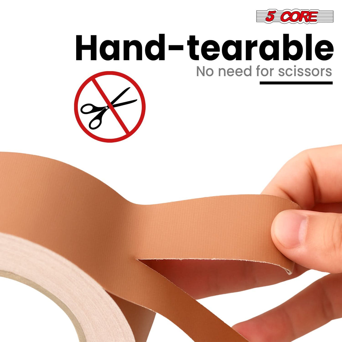 5 Core Gaffers Tape 2" 30 Yards 4Pcs Professional Brown Pro Gaff Tape Non Reflective Water Resistant