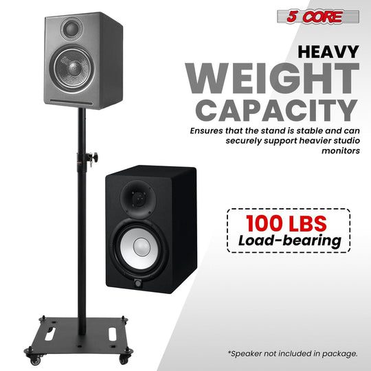 5Core Speaker Stand Heavy Duty Adjustable Height 61" DJ PA Stands 35mm Mount 100Lb Capacity