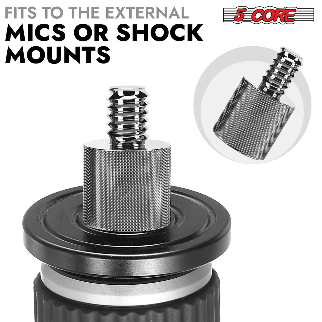 5 Core Mic Stand Adapter 12 Pieces 5/8 Female to 1/4 Inch Male Screw Thread Conversion Connector