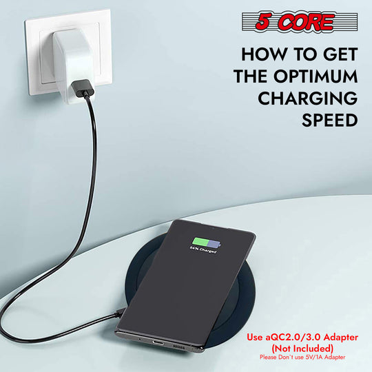 5Core 15W Fast Charger Mat – LED indicator close-up
