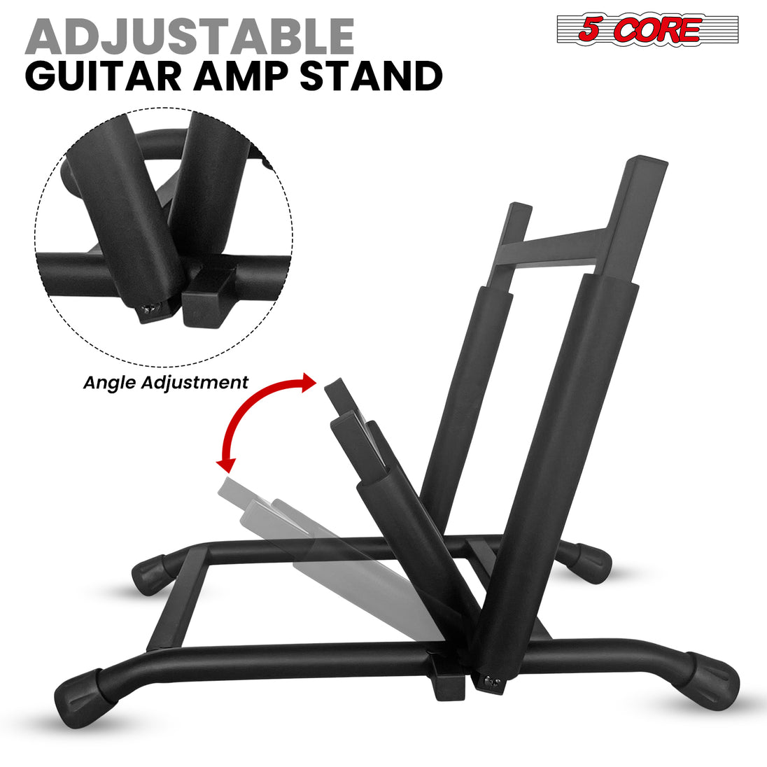 5 Core Amp Stand Heavy Duty Metal Build Adjustable Guitar amplifier Low Profile Folding Collapsible
