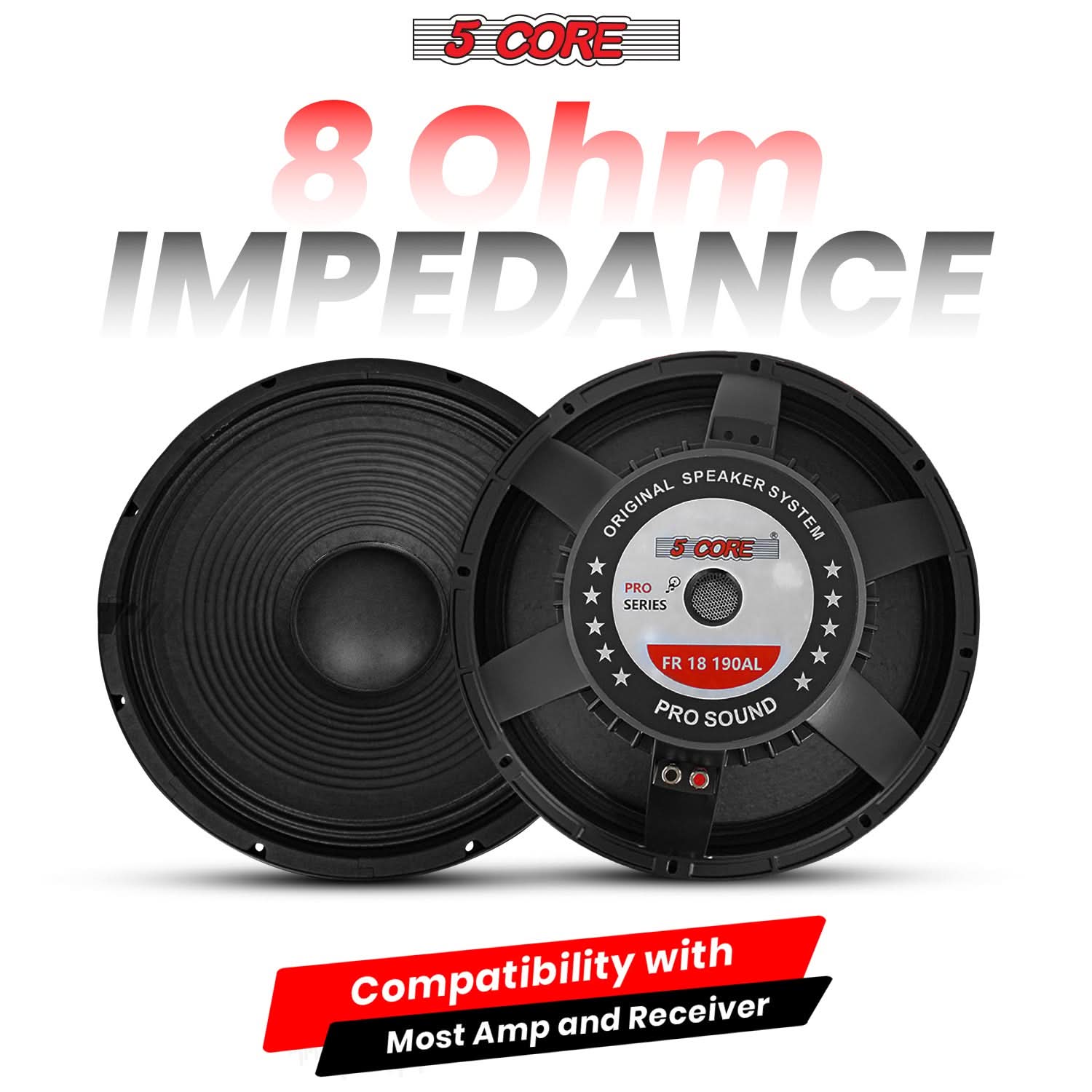 18 Inch Speaker 1000W Full Range Replacement Woofer 8Ohm