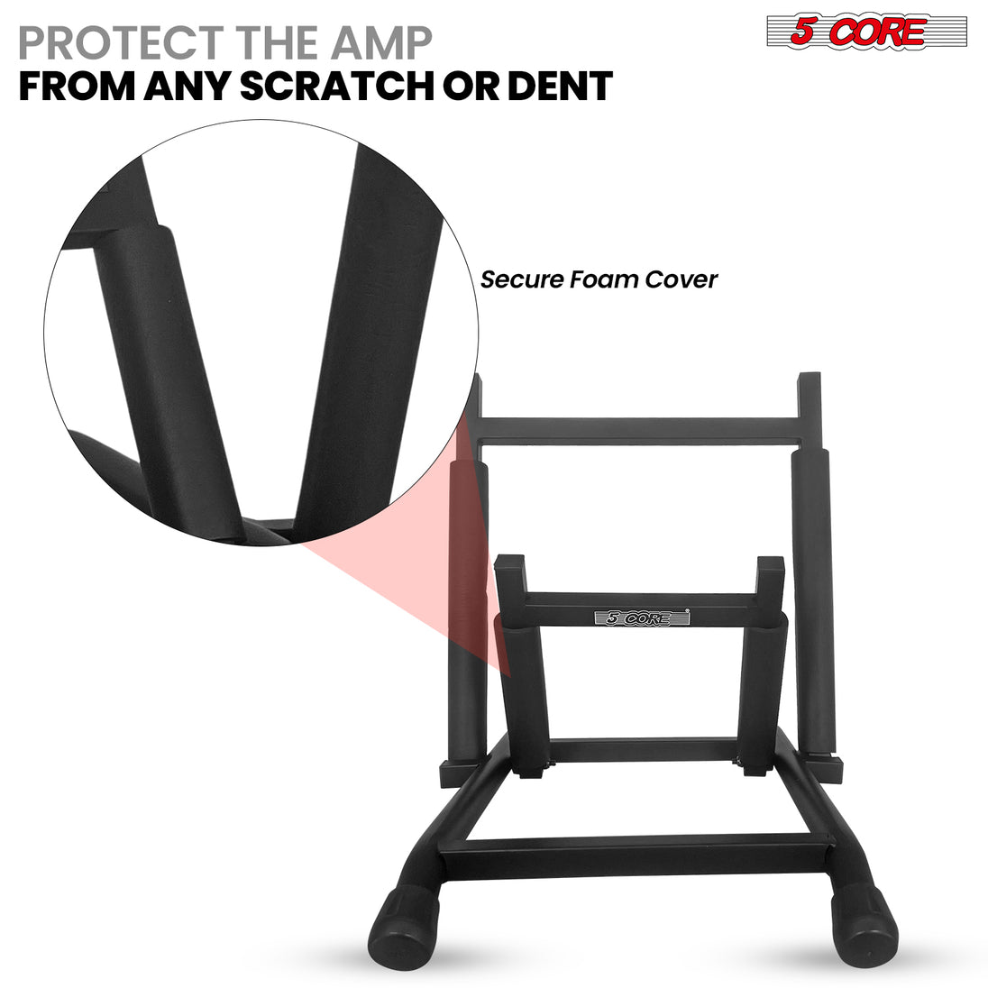 5 Core Amp Stand Heavy Duty Metal Build Adjustable Guitar amplifier Low Profile Folding Collapsible