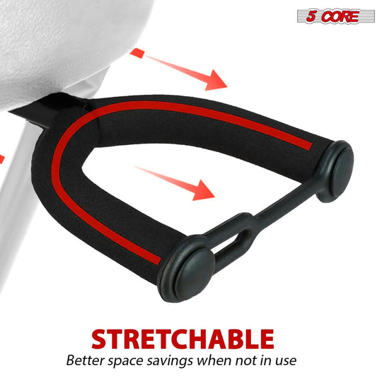 5Core Guitar Stool 3.15" Padded Chair w Backrest Foldable Music Seat Built in Foot Rest Guitar Stand