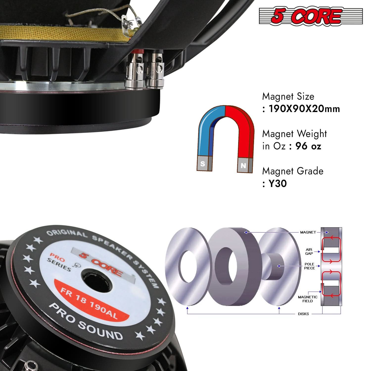 18 Inch Speaker 1000W Full Range Replacement Woofer 8Ohm