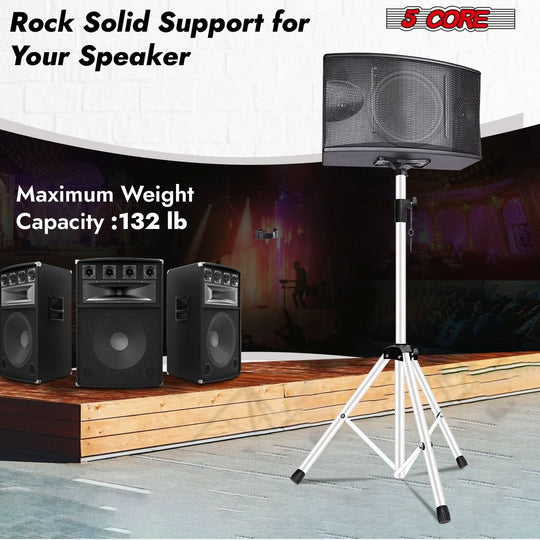 5 Core Speaker Stand Pair Adjustable Heavy Duty PA DJ Tripod Studio Monitor Stands w 35mm Insert
