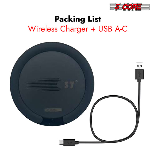 5Core Qi-Certified Wireless Charging Pad – Phone on mat front view
