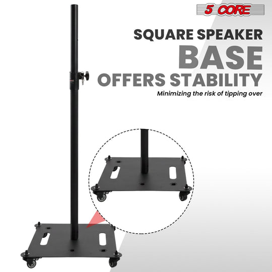 5Core Speaker Stand Heavy Duty Adjustable Height 61" DJ PA Stands 35mm Mount 100Lb Capacity