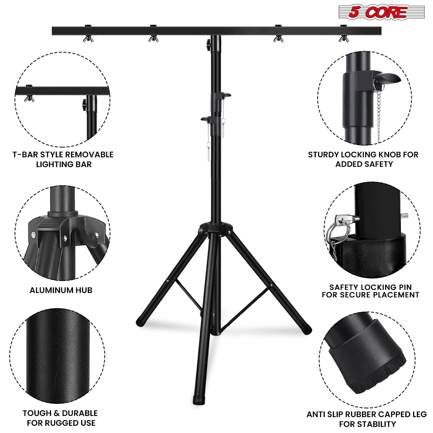 DJ Light Stand Adjustable Heavy Duty Tripod for Stage Lights