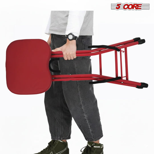 5Core Guitar Stool 3.15" Padded Chair Foldable Heavy Duty Music Seat Built in Foot Rest Guitar Stand