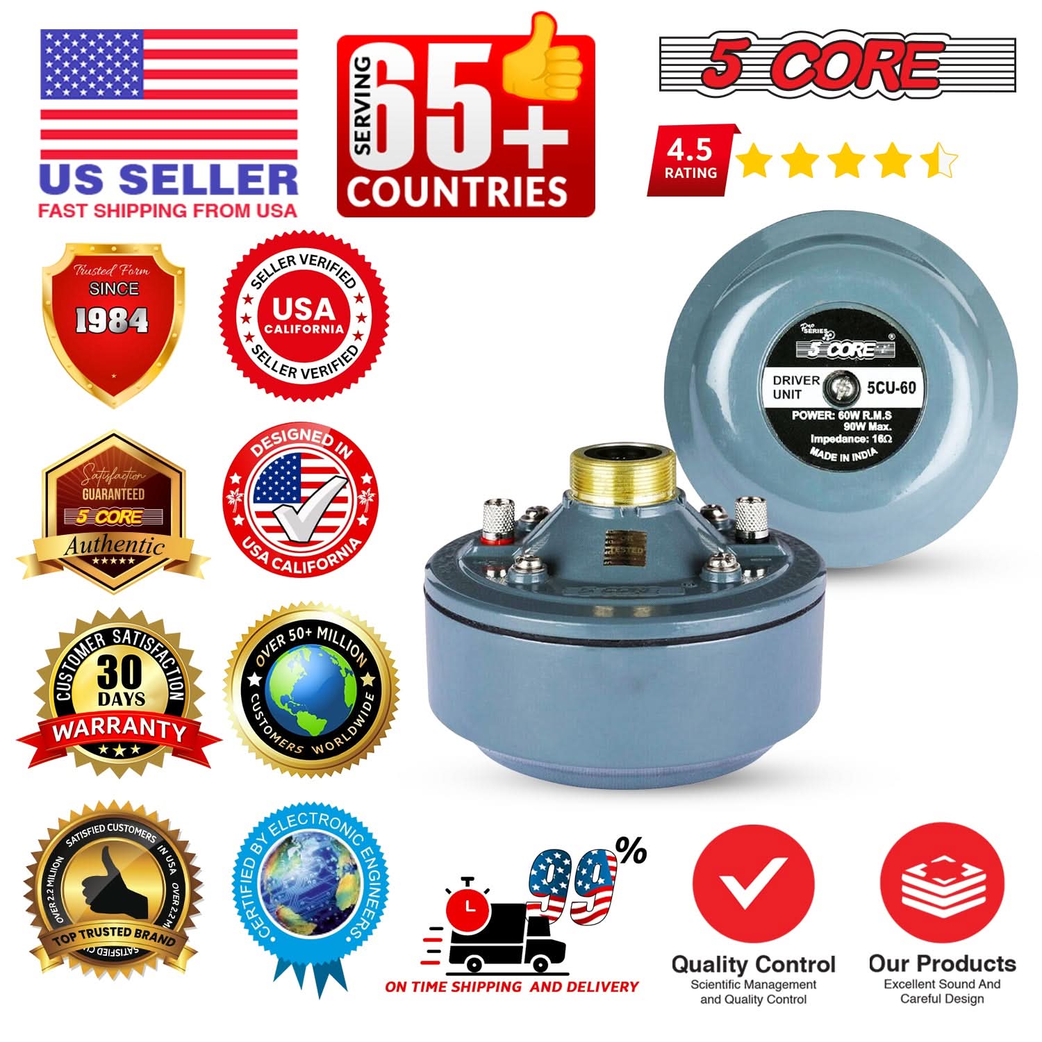 Compression Driver Super Loud 600w Peak 16 Ohm Tweeter