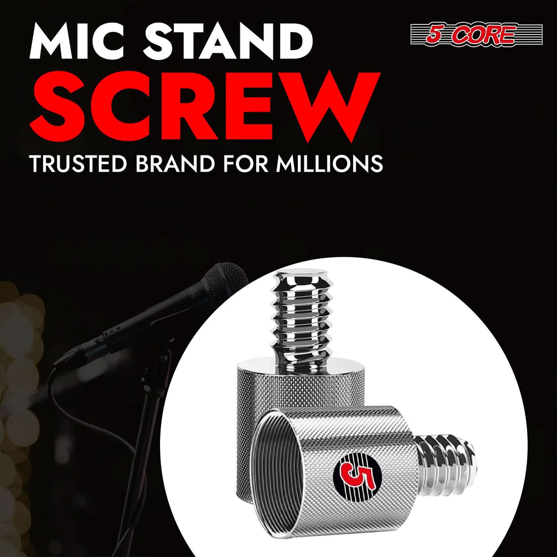 5 Core Mic Stand Adapter 12 Pieces 5/8 Female to 1/4 Inch Male Screw Thread Conversion Connector