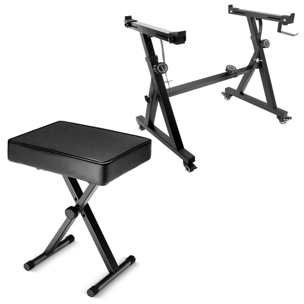 Z Style Adjustable Keyboard Stand with Soft Padded Piano Bench