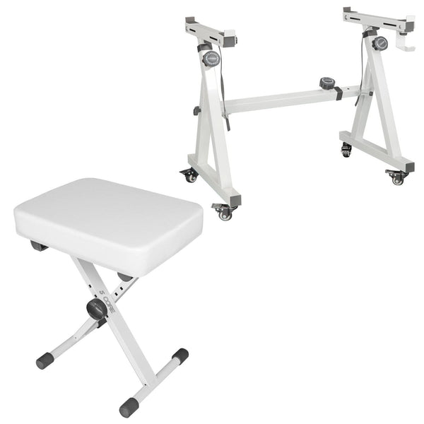 Compact Adjustable Z Style Keyboard Stand with Piano Bench